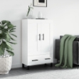 Credenza Bianco Lucido 69,5x31x115 cm in Legno Multistrato