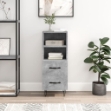 Credenza Grigio Cemento 34,5x34x90 cm in Legno Multistrato