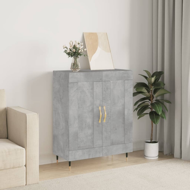 Credenza Grigio Cemento 69,5x34x90 cm in Legno Multistrato