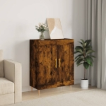 Credenza Rovere Fumo 69,5x34x90 cm in Legno Multistrato