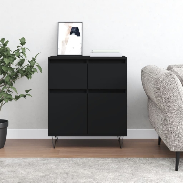 Credenza Nero 60x35x70 cm in Legno Multistrato