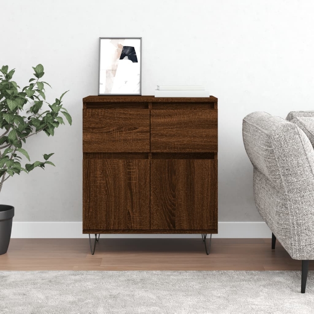 Credenza Rovere Marrone 60x35x70 cm in Legno Multistrato