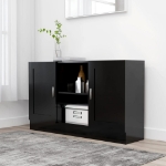 Credenza Nera 120x30,5x70 cm in Truciolato