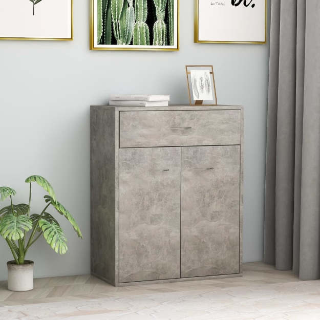 Credenza Grigio Cemento 60x30x75 cm in Truciolato