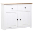 Credenza Bianca 93x40x80 cm in Legno Massello di Pino Panama