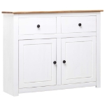 Credenza Bianca 93x40x80 cm in Legno Massello di Pino Panama