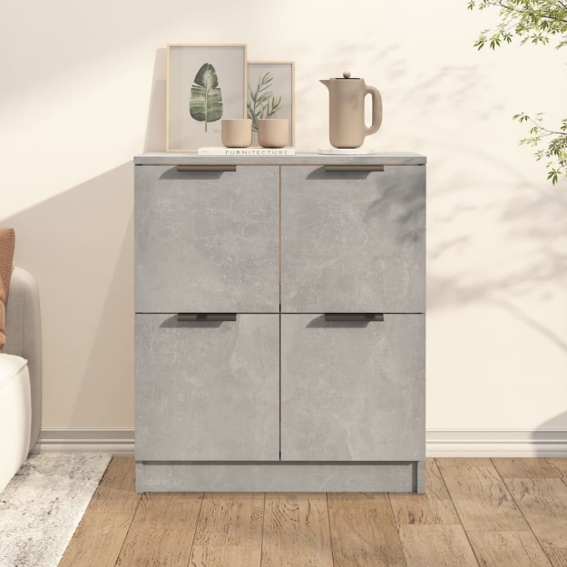 Credenza Grigio Cemento 60x30x70 cm in Legno Multistrato