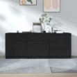 Credenze 3 pz Nere in Legno Multistrato