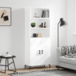 Credenza Bianco Lucido 69,5x34x180 cm in Legno Multistrato