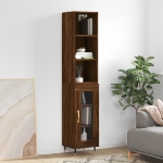 Credenza Rovere Marrone 34,5x34x180 cm in Legno Multistrato