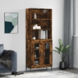 Credenza Rovere Fumo  69,5x34x180 cm in Legno Multistrato