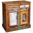 Credenza in Legno di Recupero Vintage con 2 Cassetti e 2 Ante
