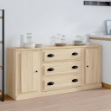 Credenze 3 pz Rovere Sonoma in Legno Multistrato