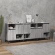 Credenze 3pz Grigio Sonoma 60x35x70 cm in Legno Multistrato