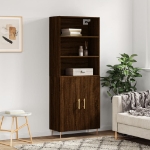 Credenza Rovere Marrone 69,5x34x180 cm in Legno Multistrato