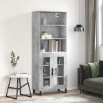 Credenza Grigio Cemento 69,5x34x180 cm in Legno Multistrato