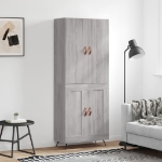 Credenza Grigio Sonoma 69,5x34x180 cm in Legno Multistrato