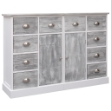 Credenza con 10 Cassetti Grigia 113x30x79 cm in Legno