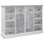 Credenza con 10 Cassetti Grigia 113x30x79 cm in Legno