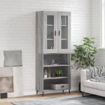 Credenza Grigio Sonoma 69,5x34x180 cm in Legno Multistrato