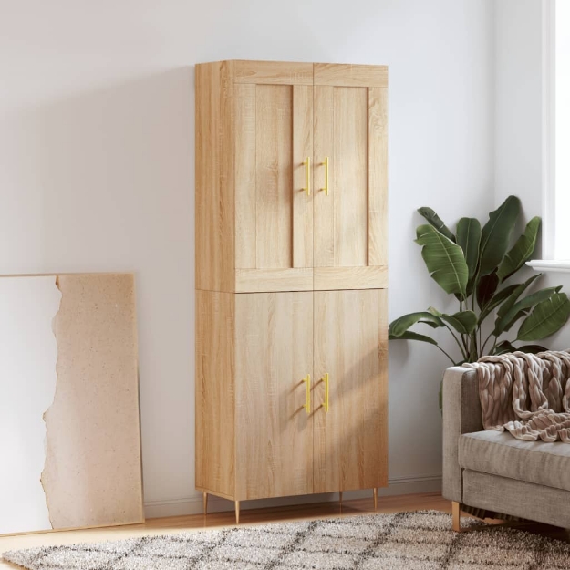 Credenza Rovere Sonoma 69,5x34x180 cm in Legno Multistrato