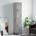 Credenza Grigio Sonoma 34,5x34x180 cm in Legno Multistrato