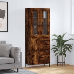 Credenza Rovere Fumo  69,5x34x180 cm in Legno Multistrato