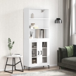 Credenza Bianca 69,5x34x180 cm in Legno Multistrato