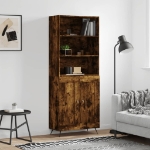 Credenza Rovere Fumo  69,5x34x180 cm in Legno Multistrato
