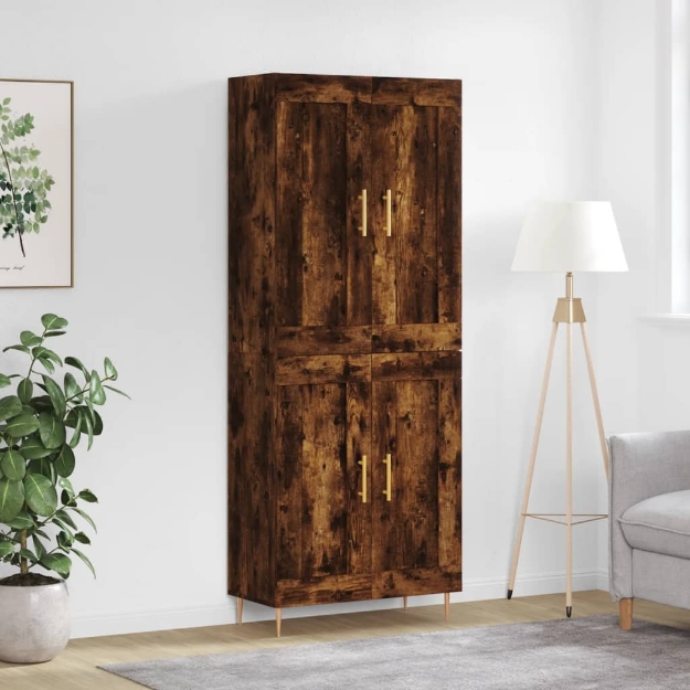 Credenza Rovere Fumo  69,5x34x180 cm in Legno Multistrato