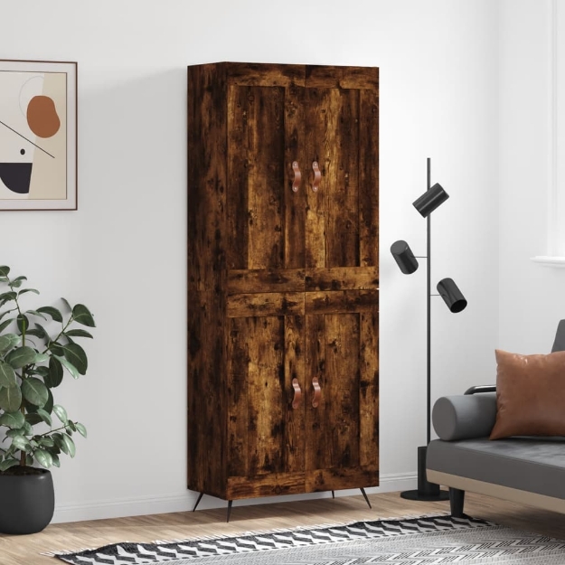 Credenza Rovere Fumo  69,5x34x180 cm in Legno Multistrato