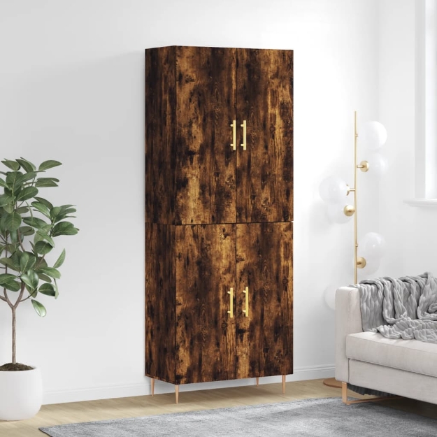 Credenza Rovere Fumo  69,5x34x180 cm in Legno Multistrato