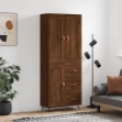 Credenza Rovere Marrone 69,5x34x180 cm in Legno Multistrato