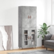 Credenza Grigio Cemento 69,5x34x180 cm in Legno Multistrato