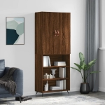Credenza Rovere Marrone 69,5x34x180 cm in Legno Multistrato