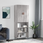 Credenza Grigio Sonoma 69,5x34x180 cm in Legno Multistrato