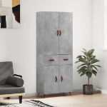 Credenza Grigio Cemento 69,5x34x180 cm in Legno Multistrato
