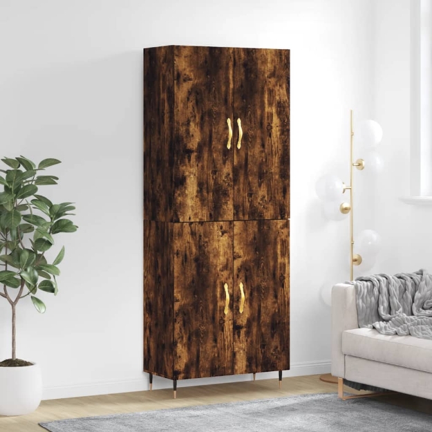 Credenza Rovere Fumo  69,5x34x180 cm in Legno Multistrato