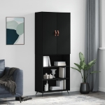 Credenza Nera 69,5x34x180 cm in Legno Multistrato