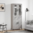 Credenza Grigio Sonoma 69,5x34x180 cm in Legno Multistrato