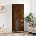 Credenza Rovere Marrone 69,5x34x180 cm in Legno Multistrato