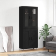 Credenza Nera 69,5x34x180 cm in Legno Multistrato