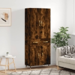 Credenza Rovere Fumo  69,5x34x180 cm in Legno Multistrato