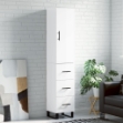 Credenza 34,5x34x180 cm in Legno Multistrato Bianco Lucido