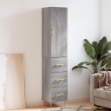 Credenza Grigio Sonoma 34,5x34x180 cm in Legno Multistrato