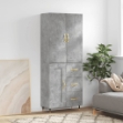 Credenza Grigio Cemento 69,5x34x180 cm in Legno Multistrato