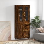 Credenza Rovere Fumo  69,5x34x180 cm in Legno Multistrato