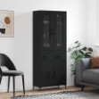 Credenza Nera 69,5x34x180 cm in Legno Multistrato