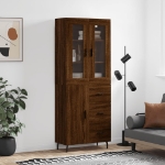 Credenza Rovere Marrone 69,5x34x180 cm in Legno Multistrato