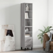 Credenza Grigio Sonoma 34,5x34x180 cm in Legno Multistrato